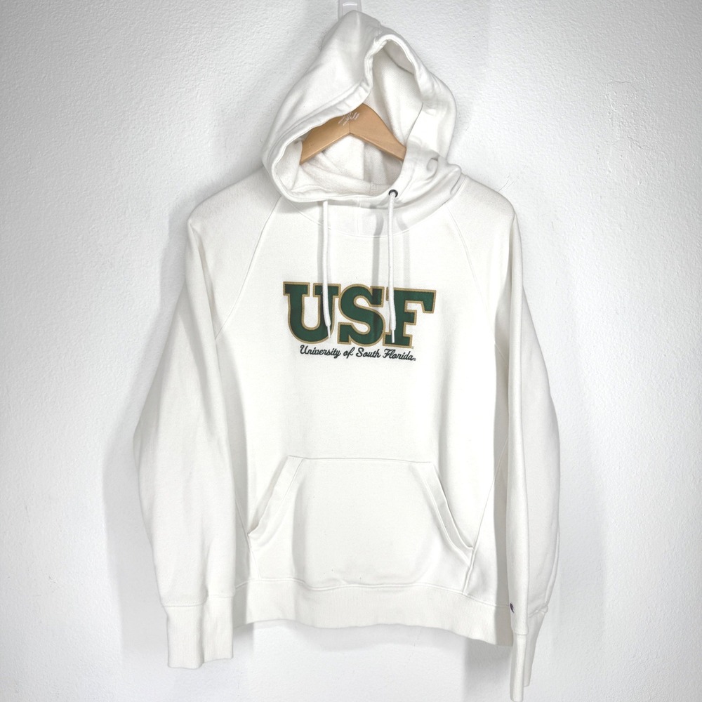 Champion USF University South Florida Embroidered Hoodie Sweatshirt Pullover L